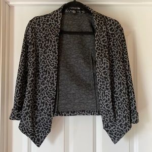 Forever 21 Black & Grey Cheetah Print Knit Blazer